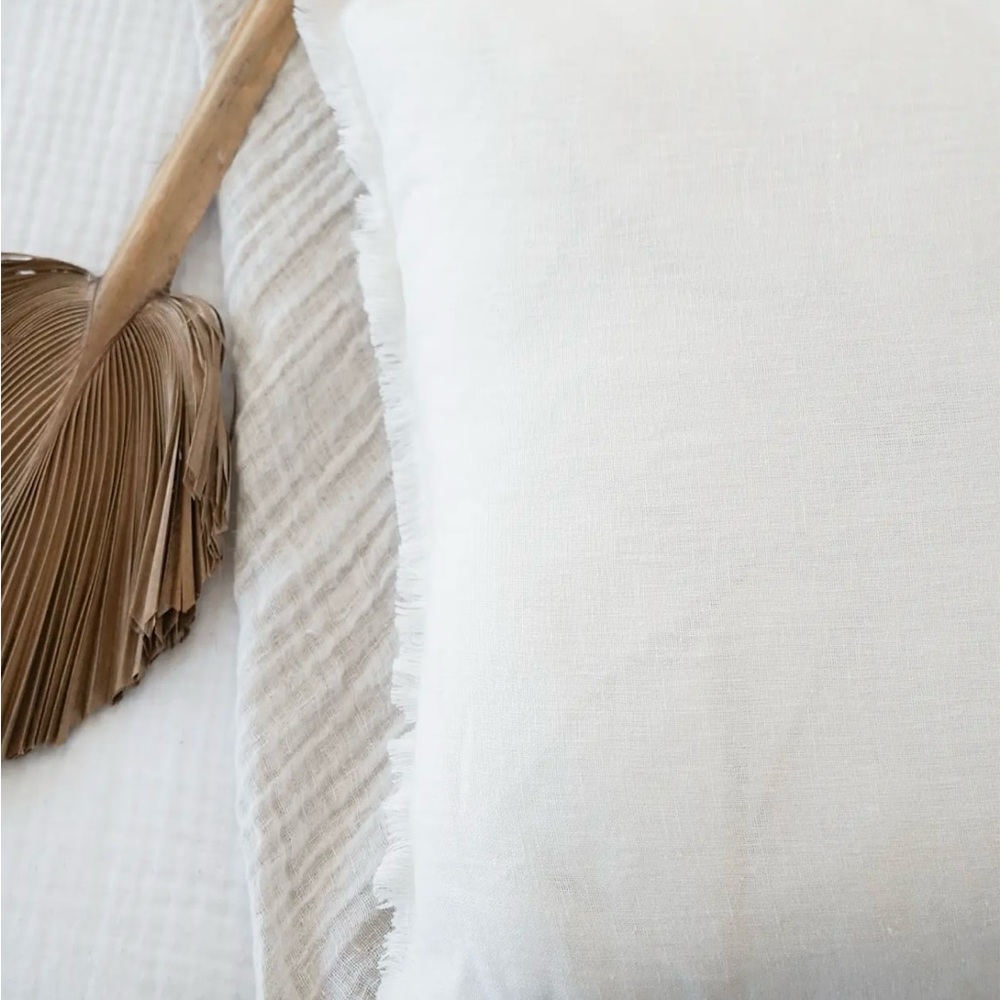 Elegant White Linen Pillow